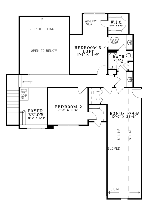 House Design - Country Floor Plan - Upper Floor Plan #17-2806