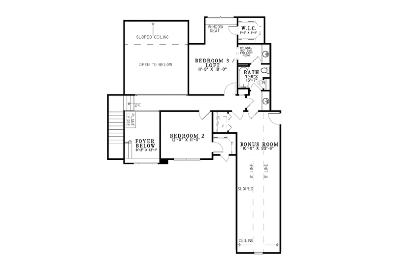 Home Plan - Floor Plan - Upper Floor for Country House Plan #17-2806 - 3 bed, 2.5 bath