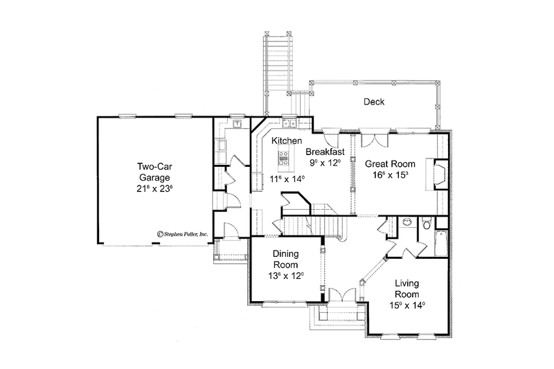 Architectural House Design - Floor Plan - Main Floor for Colonial House Plan #429-286 - 4 bed, 4 bath