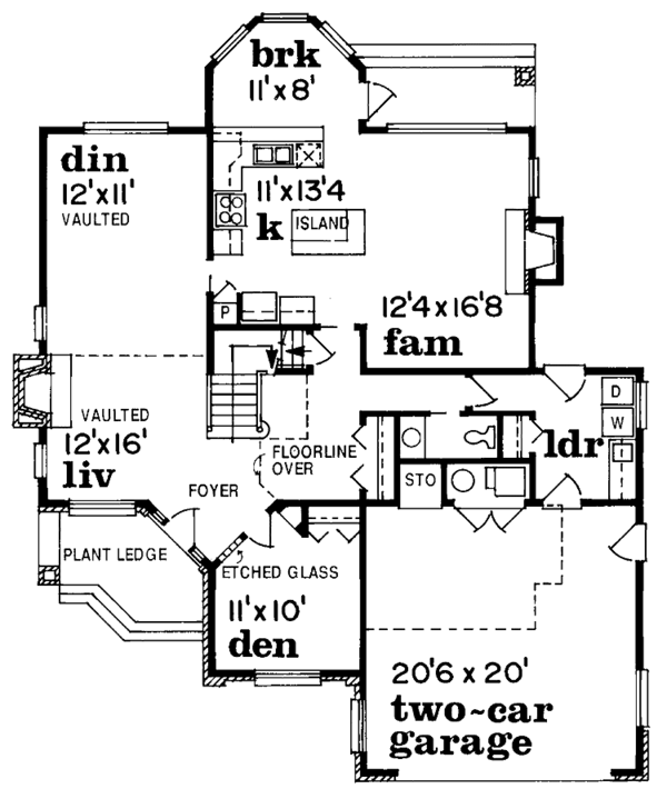 House Blueprint - Traditional Floor Plan - Main Floor Plan #47-838