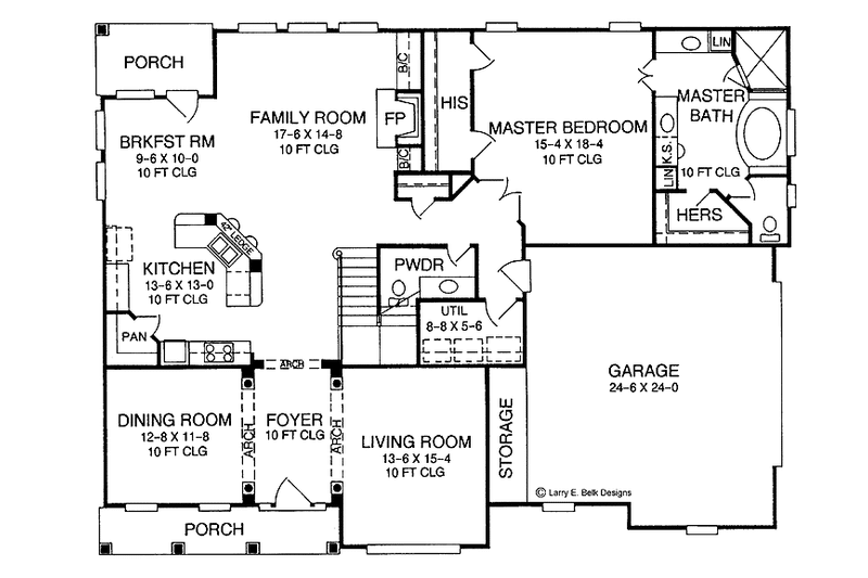 Dream House Plan - Floor Plan - Main Floor for Colonial House Plan #952-214 - 4 bed, 2.5 bath