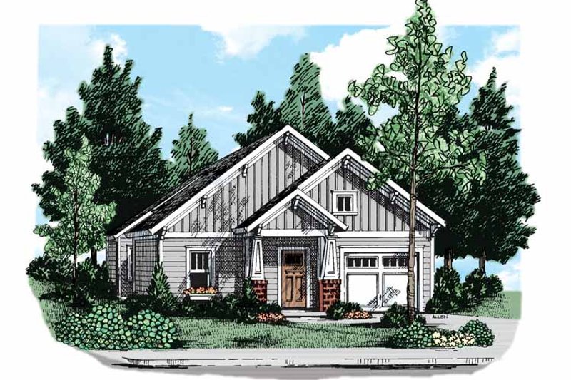 Architectural House Design - Craftsman Exterior - Front Elevation Plan #927-299