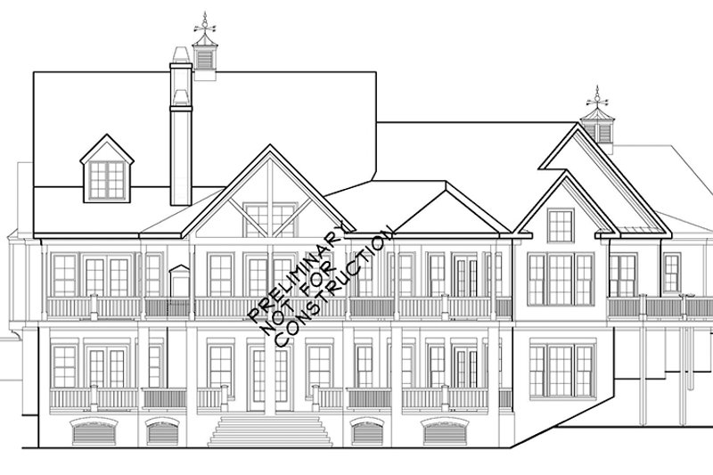 Architectural House Design - Exterior - Rear Elevation for European House Plan #927-966 - 4 bed, 4.5 bath