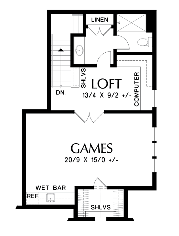 Craftsman Floor Plan - Upper Floor Plan #48-679