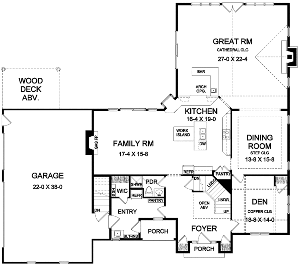 Architectural House Design - Country Floor Plan - Main Floor Plan #328-375