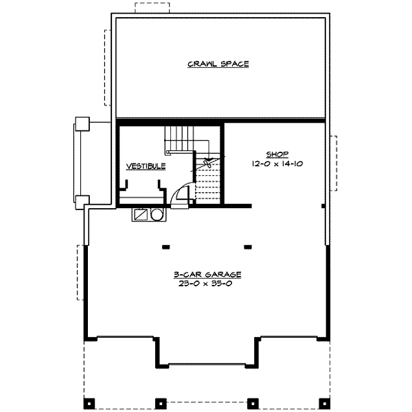 Home Plan - Craftsman Floor Plan - Lower Floor Plan #132-133