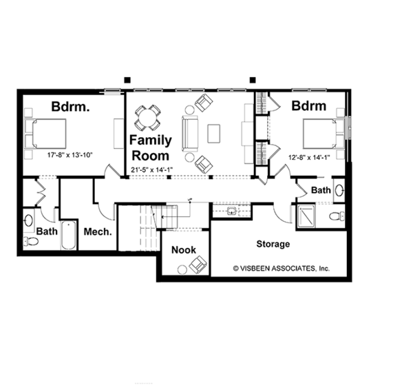 Home Plan - Craftsman Floor Plan - Lower Floor Plan #928-78