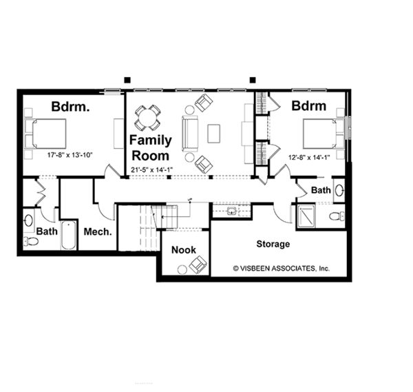 Dream House Plan - Craftsman Floor Plan - Lower Floor Plan #928-78