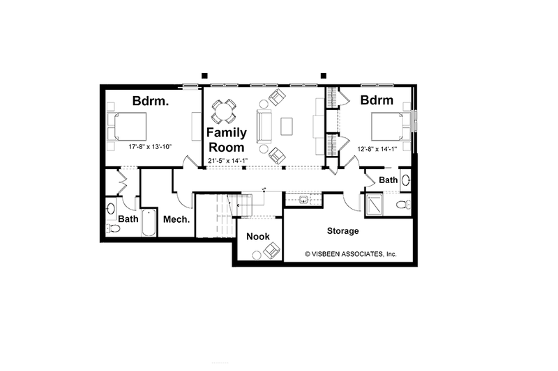Home Plan - Floor Plan - Lower Floor for Craftsman House Plan #928-78 - 3 bed, 3.5 bath