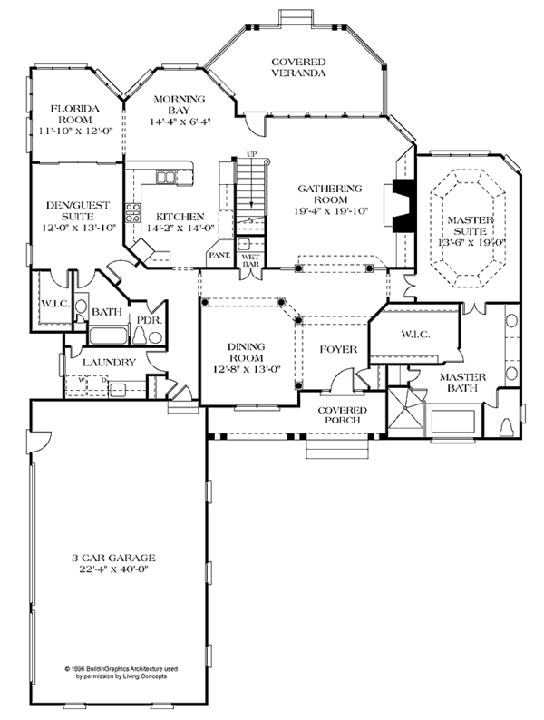 House Design - Traditional Floor Plan - Main Floor Plan #453-188