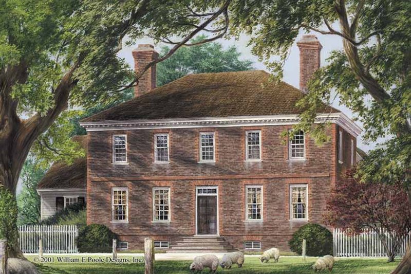 House Blueprint - Exterior - Front Elevation 3 for Colonial House Plan #137-347 - 5 bed, 4 bath