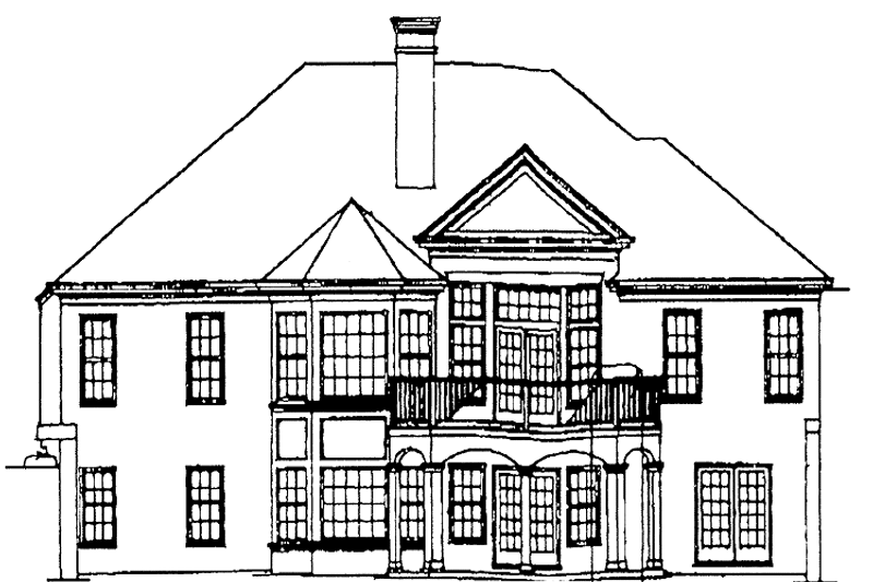 Home Plan - Exterior - Rear Elevation for Colonial House Plan #429-218 - 3 bed, 2.5 bath