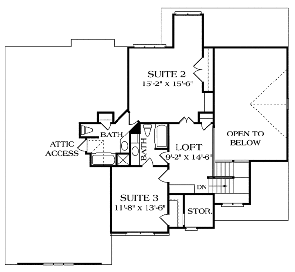 Home Plan - Craftsman Floor Plan - Upper Floor Plan #453-225