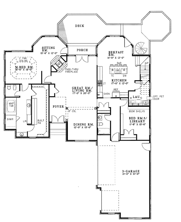 Dream House Plan - European Floor Plan - Main Floor Plan #17-2722