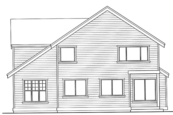Exterior - Rear Elevation for Craftsman House Plan #132-260 - 4 bed, 2.5 bath