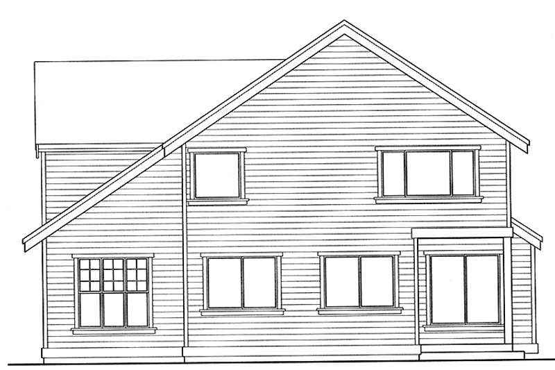 Home Plan - Exterior - Rear Elevation for Craftsman House Plan #132-260 - 4 bed, 2.5 bath