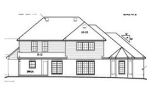 Exterior - Rear Elevation for Mediterranean House Plan #15-254 - 5 bed, 3.5 bath