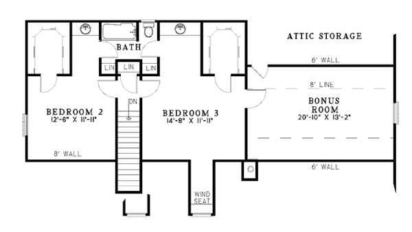 Architectural House Design - Country Floor Plan - Upper Floor Plan #17-3195