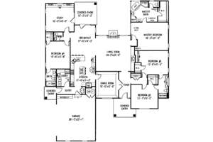 Floor Plan - Main Floor for Traditional House Plan #11-122 - 5 bed, 3.5 bath