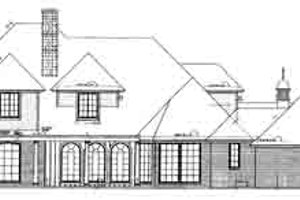 Exterior - Rear Elevation for European House Plan #310-211 - 6 bed, 6.5 bath