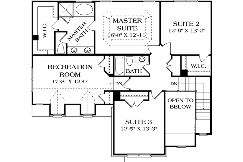 Dream House Plan - Floor Plan - Upper Floor for Traditional House Plan #453-519 - 3 bed, 2.5 bath