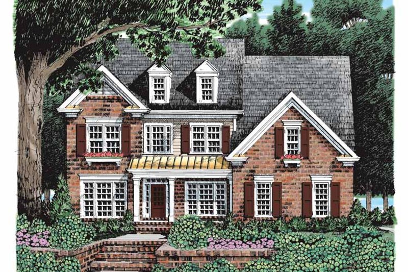 Architectural House Design - Colonial Exterior - Front Elevation Plan #927-927