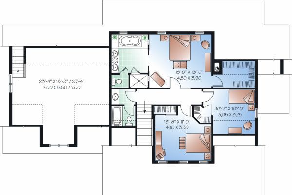 Farmhouse Floor Plan - Upper Floor Plan #23-729