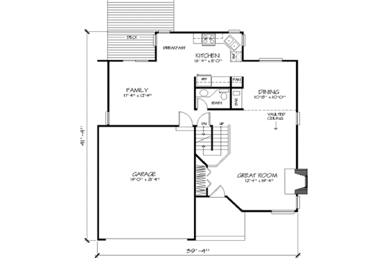 Floor Plan - Main Floor for Modern House Plan #320-430 - 2 bed, 2.5 bath