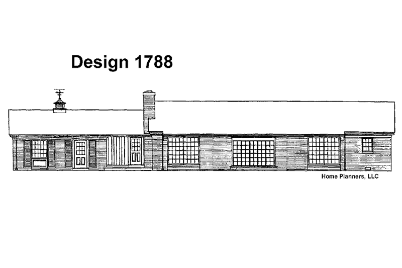 Home Plan - Exterior - Rear Elevation for Classical House Plan #72-557 - 3 bed, 2.5 bath
