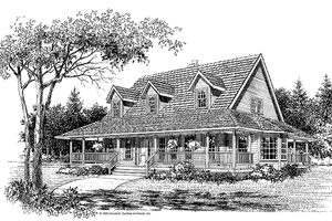 Country Exterior - Front Elevation Plan #929-80