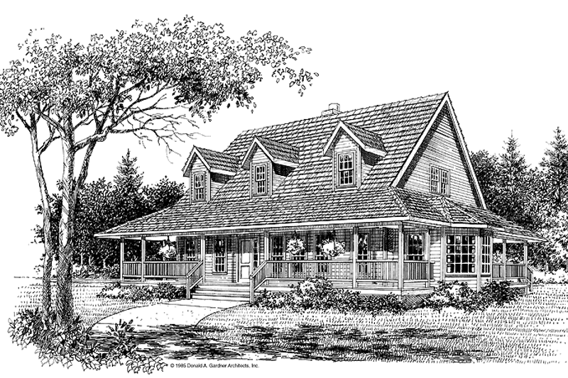 Architectural House Design - Country Exterior - Front Elevation Plan #929-80