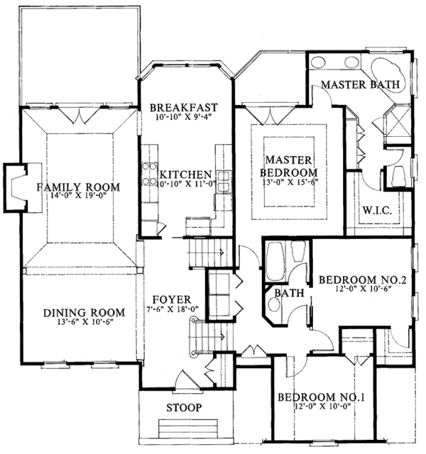 House Plan Design - Ranch Floor Plan - Main Floor Plan #429-119