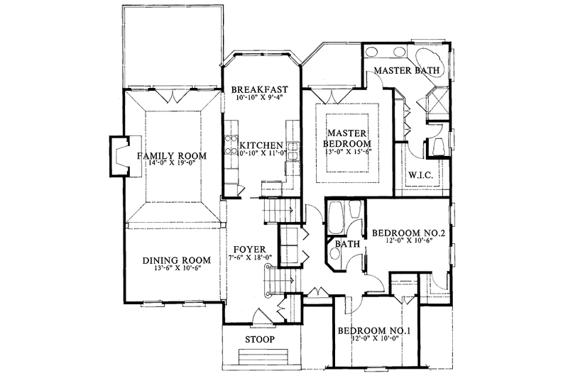 Home Plan - Floor Plan - Main Floor for Ranch House Plan #429-119 - 3 bed, 2 bath