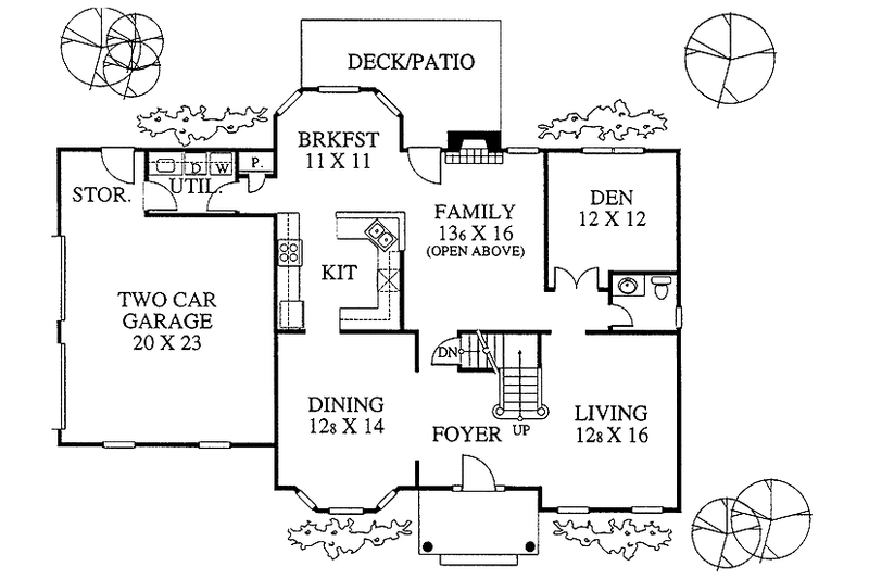 Dream House Plan - Floor Plan - Main Floor for Colonial House Plan #1053-10 - 4 bed, 2.5 bath