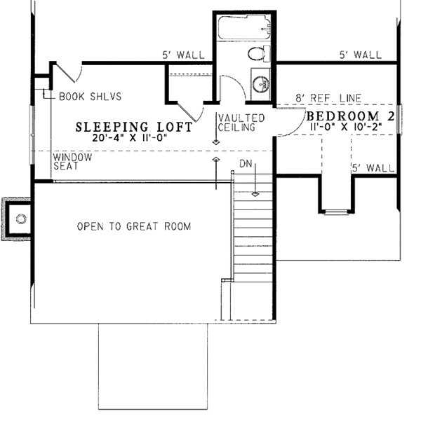 Craftsman Floor Plan - Upper Floor Plan #17-3046
