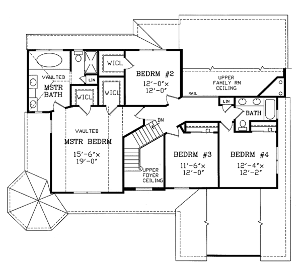 Home Plan - Victorian Floor Plan - Upper Floor Plan #314-233