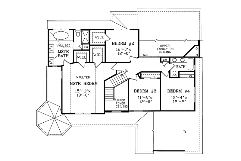 Home Plan - Floor Plan - Upper Floor for Victorian House Plan #314-233 - 4 bed, 2.5 bath