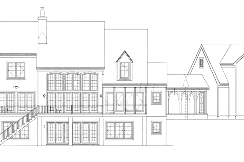 Architectural House Design - Exterior - Rear Elevation for Country House Plan #453-227 - 5 bed, 5.5 bath