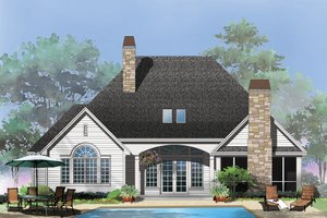 Exterior - Rear Elevation for Craftsman House Plan #929-6 - 3 bed, 2 bath