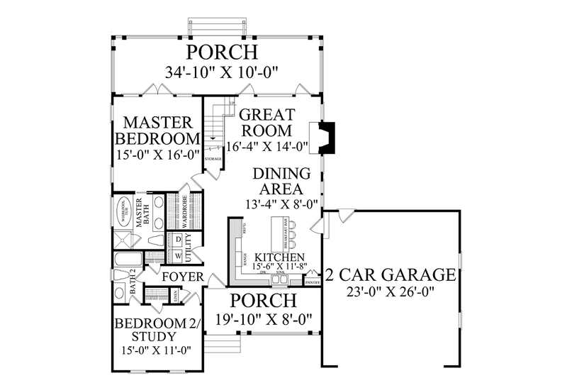 Dream House Plan - Floor Plan - Main Floor for Country House Plan #137-372 - 4 bed, 4 bath