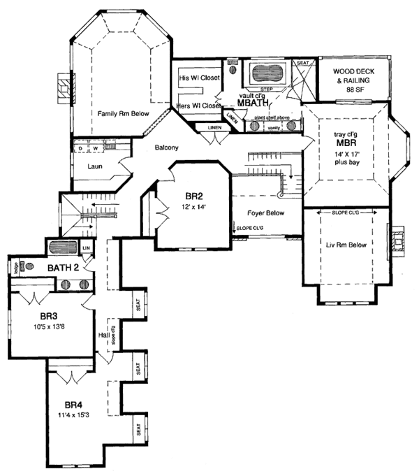 House Plan Design - Country Floor Plan - Upper Floor Plan #316-195