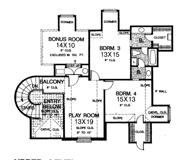 Architectural House Design - Country Floor Plan - Upper Floor Plan #310-1107
