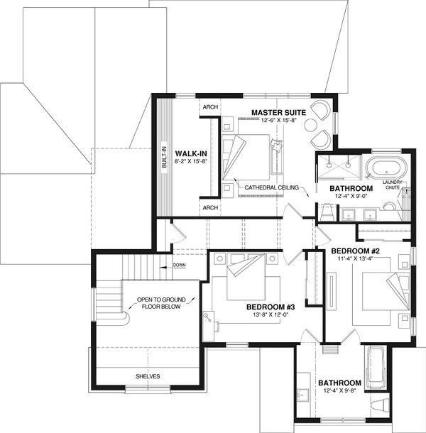 House Blueprint - Farmhouse Floor Plan - Upper Floor Plan #23-2892