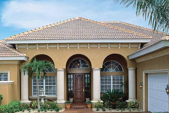 Exterior - Front Elevation 3 for Mediterranean House Plan #930-60 - 3 bed, 2.5 bath
