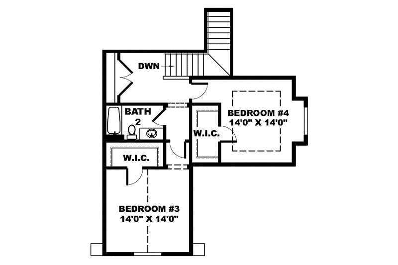 Home Plan - Floor Plan - Upper Floor for Craftsman House Plan #1017-153 - 4 bed, 2.5 bath