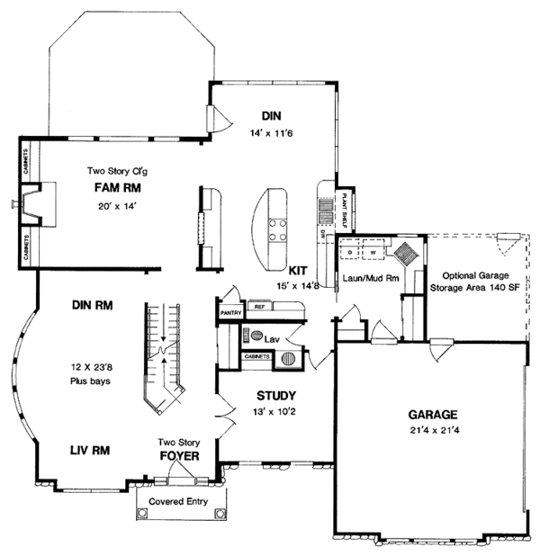 Dream House Plan - Colonial Floor Plan - Main Floor Plan #316-192