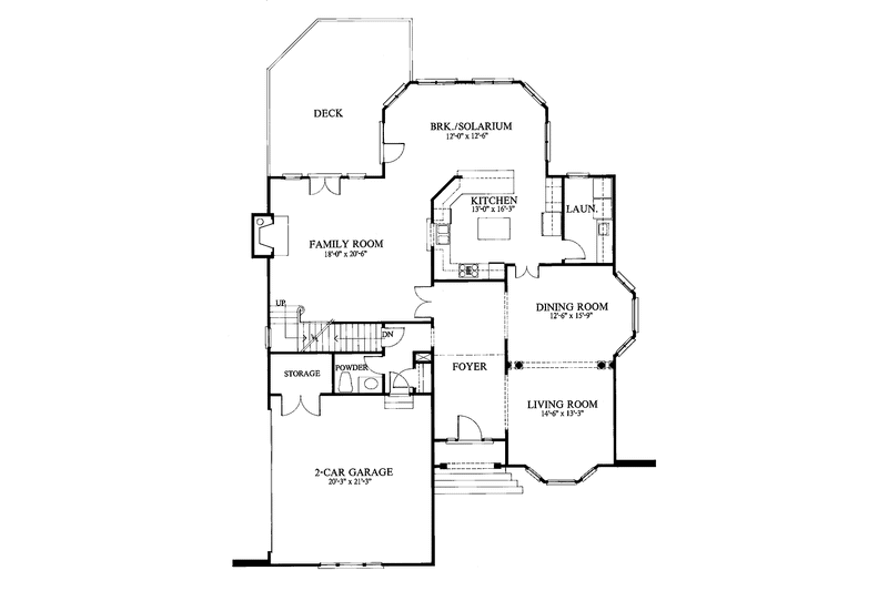 Architectural House Design - Floor Plan - Main Floor for Country House Plan #429-52 - 3 bed, 2.5 bath
