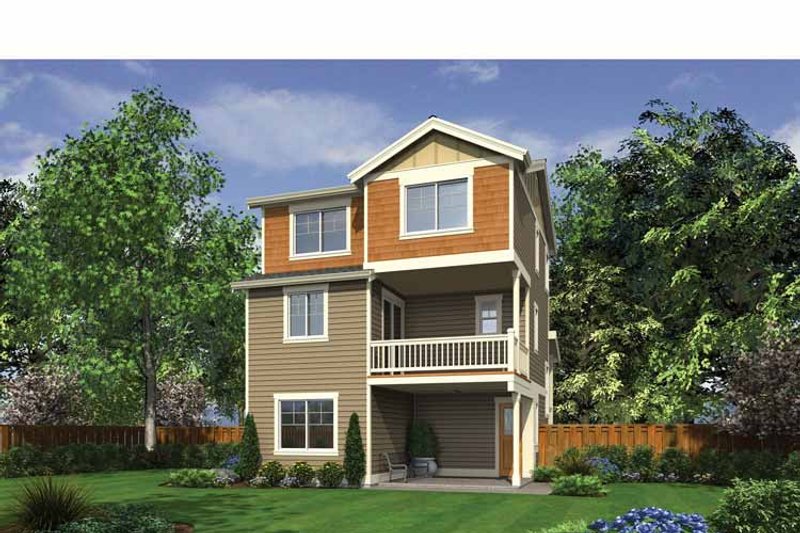 Architectural House Design - Exterior - Rear Elevation 1 for Craftsman House Plan #132-558 - 4 bed, 3.5 bath