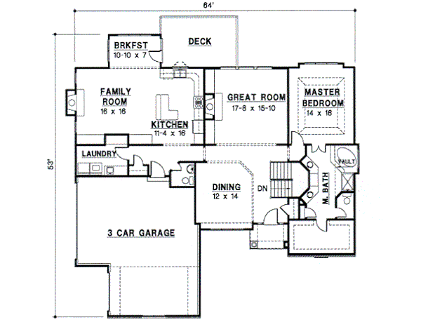 Traditional Floor Plan - Main Floor Plan #67-368