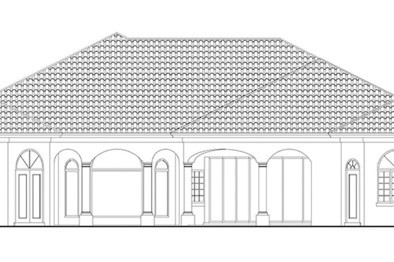 House Blueprint - Exterior - Rear Elevation 1 for Mediterranean House Plan #930-418 - 4 bed, 4.5 bath